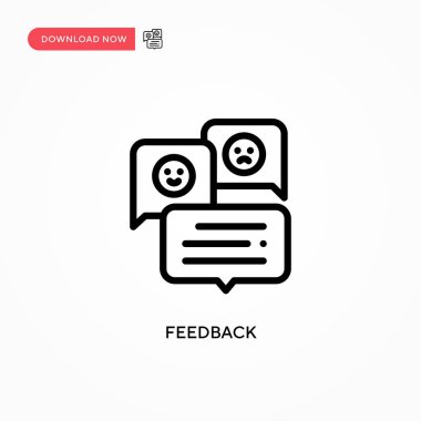 Geri besleme vektör simgesi. Web sitesi veya mobil uygulama için modern, basit düz vektör çizimi