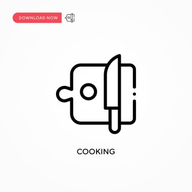 Yemek pişirme vektörü simgesi. Web sitesi veya mobil uygulama için modern, basit düz vektör çizimi