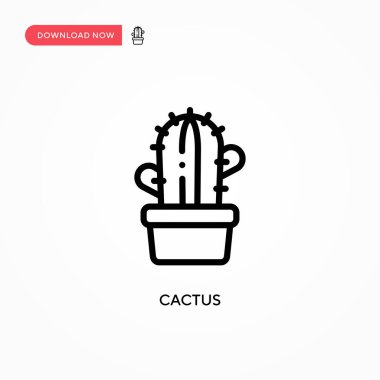 Kaktüs vektör simgesi. Web sitesi veya mobil uygulama için modern, basit düz vektör çizimi