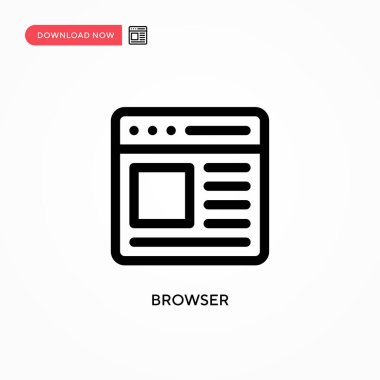 Tarayıcı vektör simgesi. Web sitesi veya mobil uygulama için modern, basit düz vektör çizimi