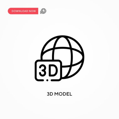 3d model vektör simgesi. Web sitesi veya mobil uygulama için modern, basit düz vektör çizimi