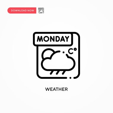 Hava durumu vektör simgesi. Web sitesi veya mobil uygulama için modern, basit düz vektör çizimi