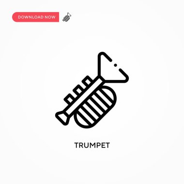 Trompet vektör simgesi. Web sitesi veya mobil uygulama için modern, basit düz vektör çizimi