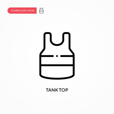 Tank üst vektör simgesi. Web sitesi veya mobil uygulama için modern, basit düz vektör çizimi