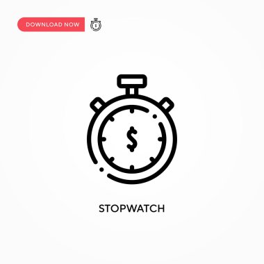 Stopwatch vektör simgesi. Web sitesi veya mobil uygulama için modern, basit düz vektör çizimi