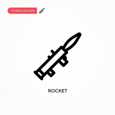 Roket vektör simgesi. Web sitesi veya mobil uygulama için modern, basit düz vektör çizimi