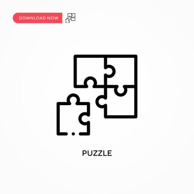 Bulmaca vektör simgesi. Web sitesi veya mobil uygulama için modern, basit düz vektör çizimi