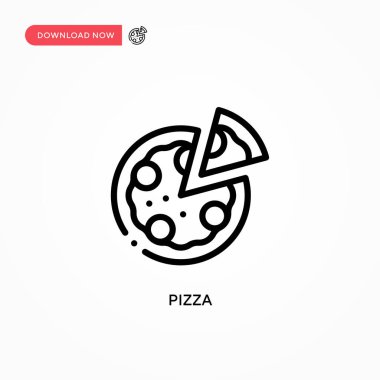 Pizza vektör simgesi. Web sitesi veya mobil uygulama için modern, basit düz vektör çizimi