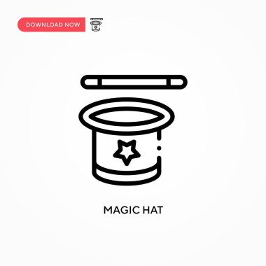 Sihirli şapka vektör simgesi. Web sitesi veya mobil uygulama için modern, basit düz vektör çizimi