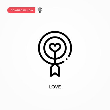 Aşk vektör simgesi. Web sitesi veya mobil uygulama için modern, basit düz vektör çizimi