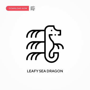 Yapraklı deniz ejderhası vektör simgesi. Web sitesi veya mobil uygulama için modern, basit düz vektör çizimi