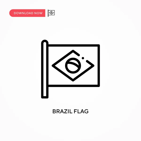 Значок Вектора Флага Бразилии Современная Простая Векторная Иллюстрация Веб Сайта — стоковый вектор
