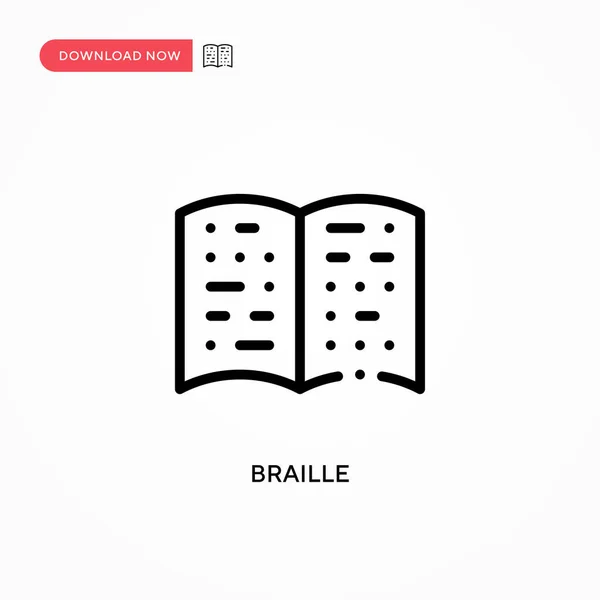 Icona Vettoriale Braille Moderna Semplice Illustrazione Vettoriale Piatta Sito Web — Vettoriale Stock