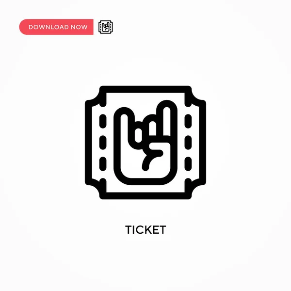 Ícone Vetor Ticket Ilustração Vetorial Plana Moderna Simples Para Web — Vetor de Stock