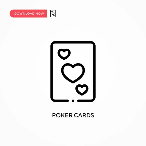 Icona Vettoriale Delle Carte Poker Moderna Semplice Illustrazione Vettoriale Piatta — Vettoriale Stock