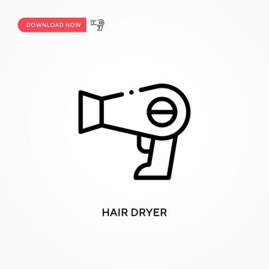 Saç kurutma ikonu. Web sitesi veya mobil uygulama için modern, basit düz vektör çizimi