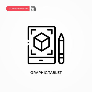 Grafik tablet vektör simgesi. Web sitesi veya mobil uygulama için modern, basit düz vektör çizimi