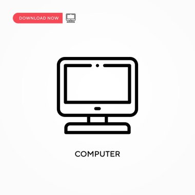 Bilgisayar vektör simgesi. Web sitesi veya mobil uygulama için modern, basit düz vektör çizimi