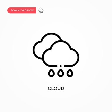 Bulut vektör simgesi. Web sitesi veya mobil uygulama için modern, basit düz vektör çizimi