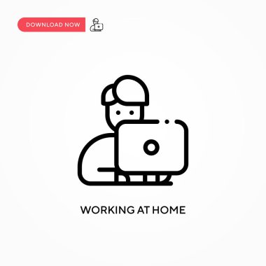 Ev vektör simgesinde çalışıyorum. Web sitesi veya mobil uygulama için modern, basit düz vektör çizimi