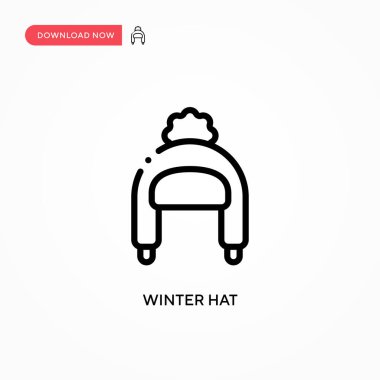 Kış şapka vektör simgesi. Web sitesi veya mobil uygulama için modern, basit düz vektör çizimi