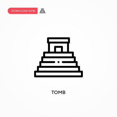 Mezar vektör simgesi. Web sitesi veya mobil uygulama için modern, basit düz vektör çizimi