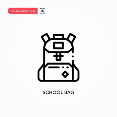 Okul çantası vektör simgesi. Web sitesi veya mobil uygulama için modern, basit düz vektör çizimi