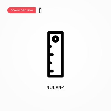 Cetvel-1 vektör simgesi. Web sitesi veya mobil uygulama için modern, basit düz vektör çizimi