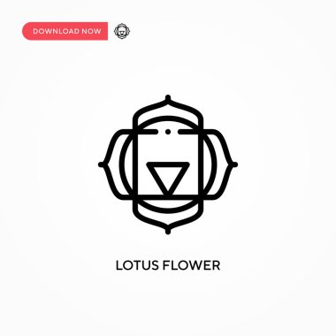 Lotus çiçeği vektör simgesi. Web sitesi veya mobil uygulama için modern, basit düz vektör çizimi