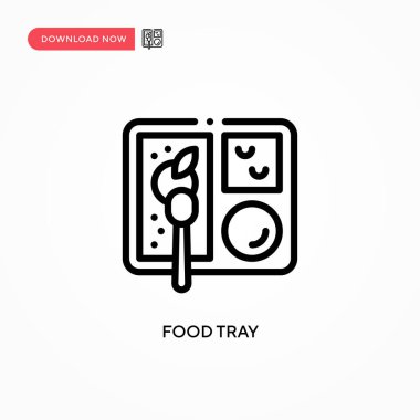 Yemek tepsisi vektör simgesi. Web sitesi veya mobil uygulama için modern, basit düz vektör çizimi