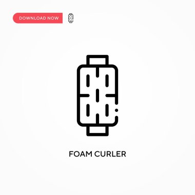 Köpük bigudi vektör simgesi. Web sitesi veya mobil uygulama için modern, basit düz vektör çizimi