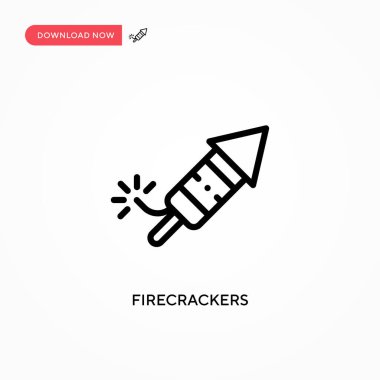 Havai fişek vektör ikonu. Web sitesi veya mobil uygulama için modern, basit düz vektör çizimi