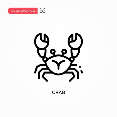 Yengeç vektör simgesi. Web sitesi veya mobil uygulama için modern, basit düz vektör çizimi