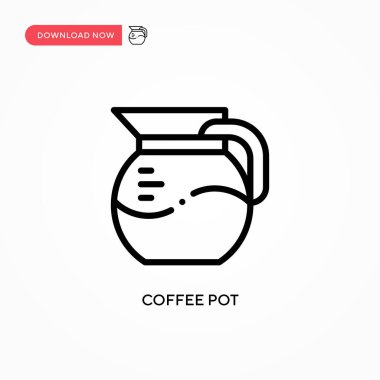 Kahve demliği vektör ikonu. Web sitesi veya mobil uygulama için modern, basit düz vektör çizimi