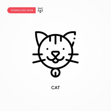 Kedi vektör simgesi. Web sitesi veya mobil uygulama için modern, basit düz vektör çizimi