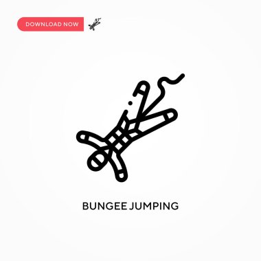 Bungee jumping vektör simgesi. Web sitesi veya mobil uygulama için modern, basit düz vektör çizimi