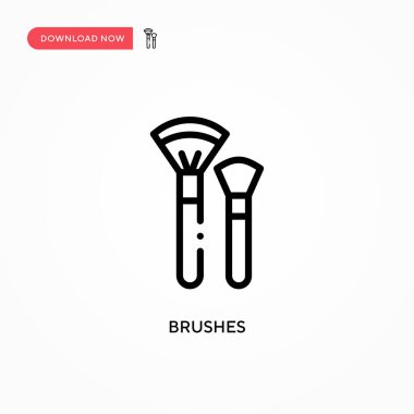 Fırça vektör simgesi. Web sitesi veya mobil uygulama için modern, basit düz vektör çizimi