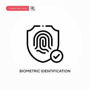 Biyometrik tanımlama vektör simgesi. Web sitesi veya mobil uygulama için modern, basit düz vektör çizimi