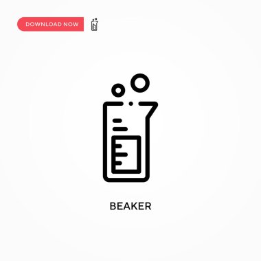 Beaker vektör simgesi. Web sitesi veya mobil uygulama için modern, basit düz vektör çizimi