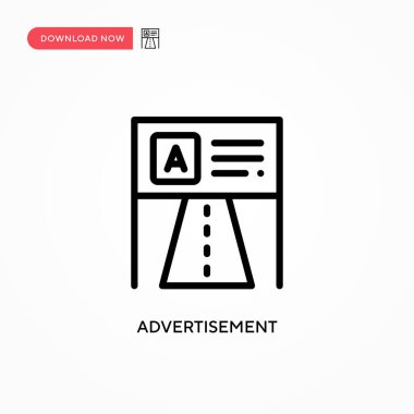 Reklam vektörü simgesi. Web sitesi veya mobil uygulama için modern, basit düz vektör çizimi