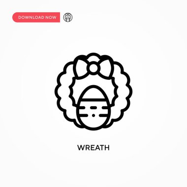 Çelenk vektör simgesi. Web sitesi veya mobil uygulama için modern, basit düz vektör çizimi