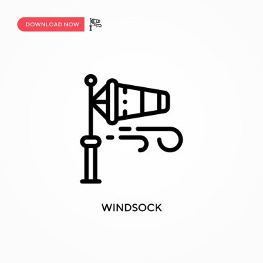 Windsock vektör simgesi. Web sitesi veya mobil uygulama için modern, basit düz vektör çizimi