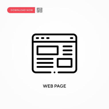 Web sayfası vektör simgesi. Web sitesi veya mobil uygulama için modern, basit düz vektör çizimi