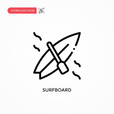 Sörf tahtası vektör simgesi. Web sitesi veya mobil uygulama için modern, basit düz vektör çizimi