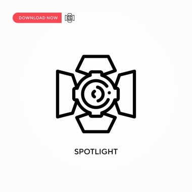 Spotlight vektör simgesi. Web sitesi veya mobil uygulama için modern, basit düz vektör çizimi