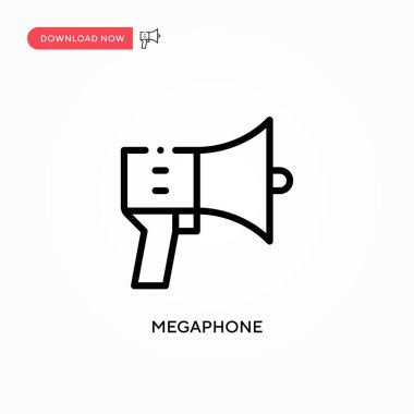 Megafon vektör simgesi. Web sitesi veya mobil uygulama için modern, basit düz vektör çizimi