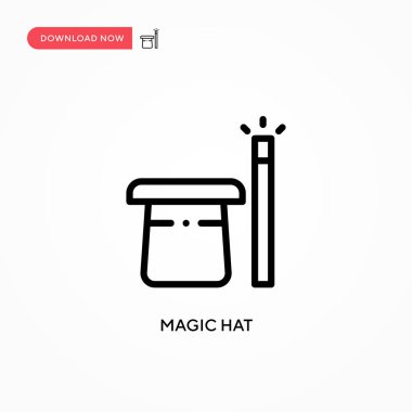 Sihirli şapka vektör simgesi. Web sitesi veya mobil uygulama için modern, basit düz vektör çizimi