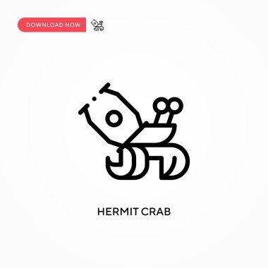 Keşiş yengeç vektör simgesi. Web sitesi veya mobil uygulama için modern, basit düz vektör çizimi