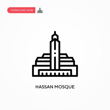 Hasan cami ikonu. Web sitesi veya mobil uygulama için modern, basit düz vektör çizimi
