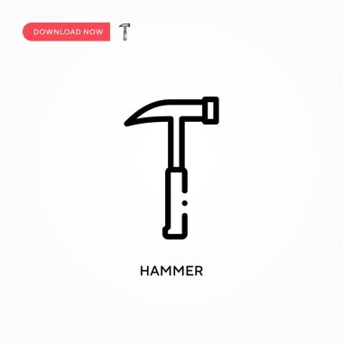 Çekiç vektör simgesi. Web sitesi veya mobil uygulama için modern, basit düz vektör çizimi